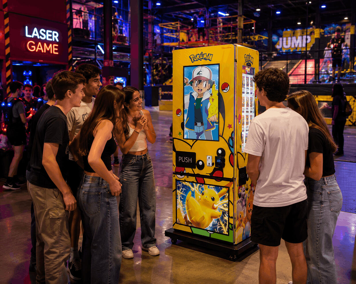Distributeur automatique salle d'arcade Distributeur automatique de cartes à collectionner dans une salle d'arcade